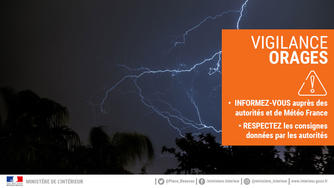 Vigilance météorologique orange pour phénomène orageux  sur le département du Gers